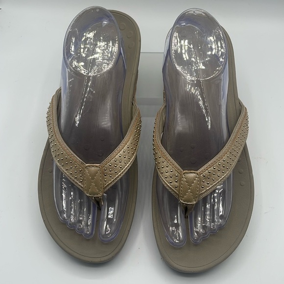 Vionic Flip Flops Women\'s Leather Sands 380 Kehoe Casual Thongs, size 10